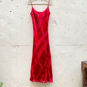 Andrea Polizzi for Rex Lester Red Silk Y2K Slip Maxi Dress